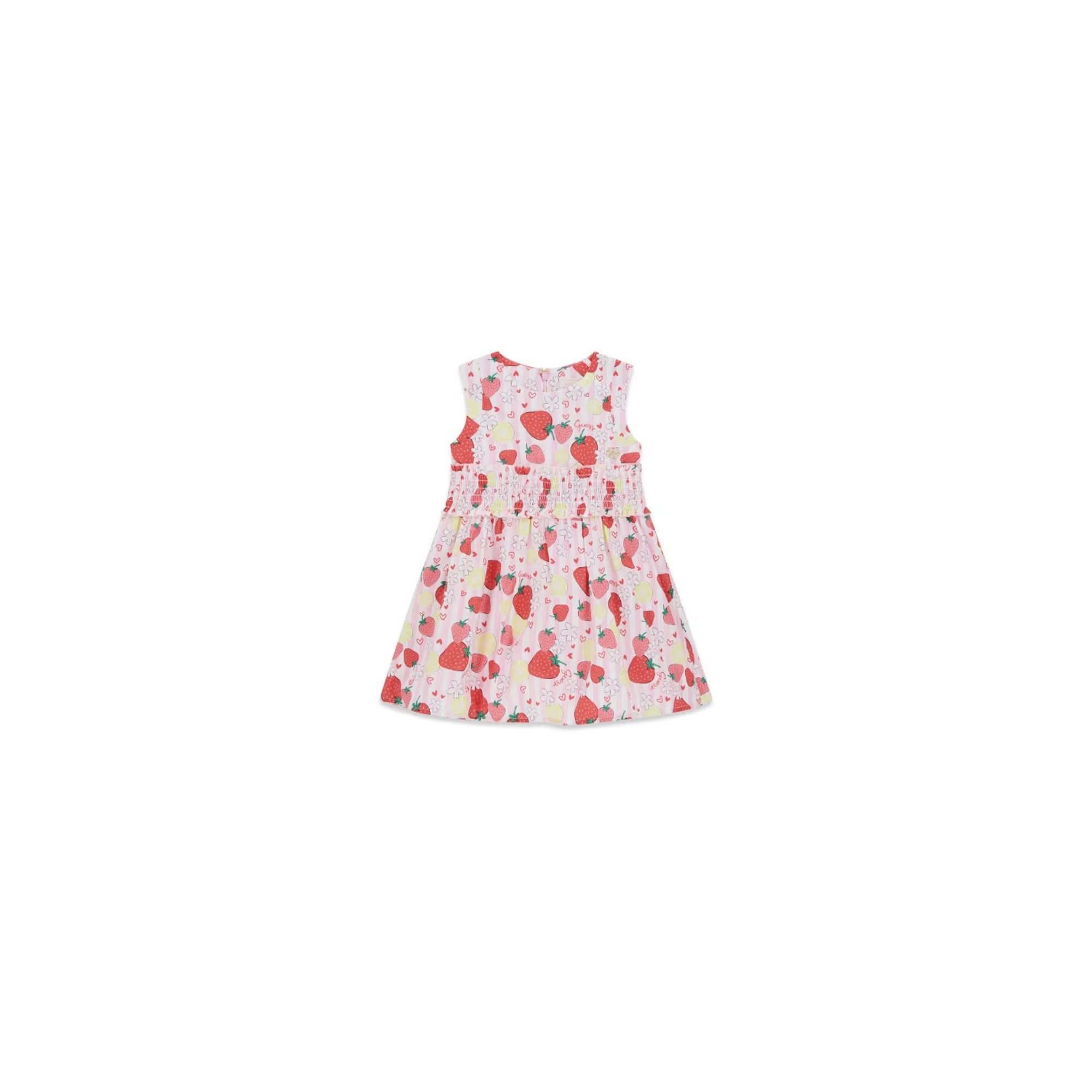 Guess Kids Sommerkleid Guess Kleid für Mädchen mit Erdbeer-Print und Smokdetails