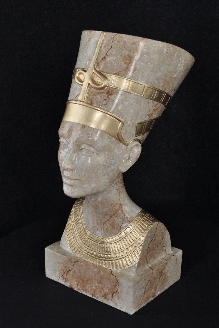 JVmoebel Skulptur Ägyptische Design Büste Nofretete Figut Statue Skulptur 52cm, Made in Europa