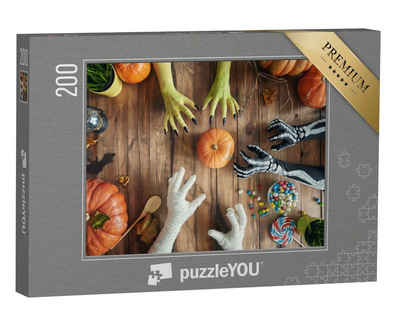 puzzleYOU Puzzle Halloweenparty mit Grusel-Verkleidungen, 200 Puzzleteile, puzzleYOU-Kollektionen Festtage