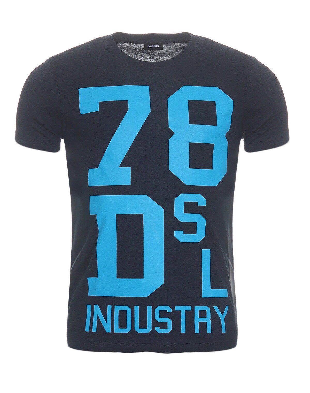Diesel T-Shirt Diesel Herren T-Shirt T-DIEGO-ND Gerade Schnitt, Print-Schriftzug, Motiv Navy | T-Shirts