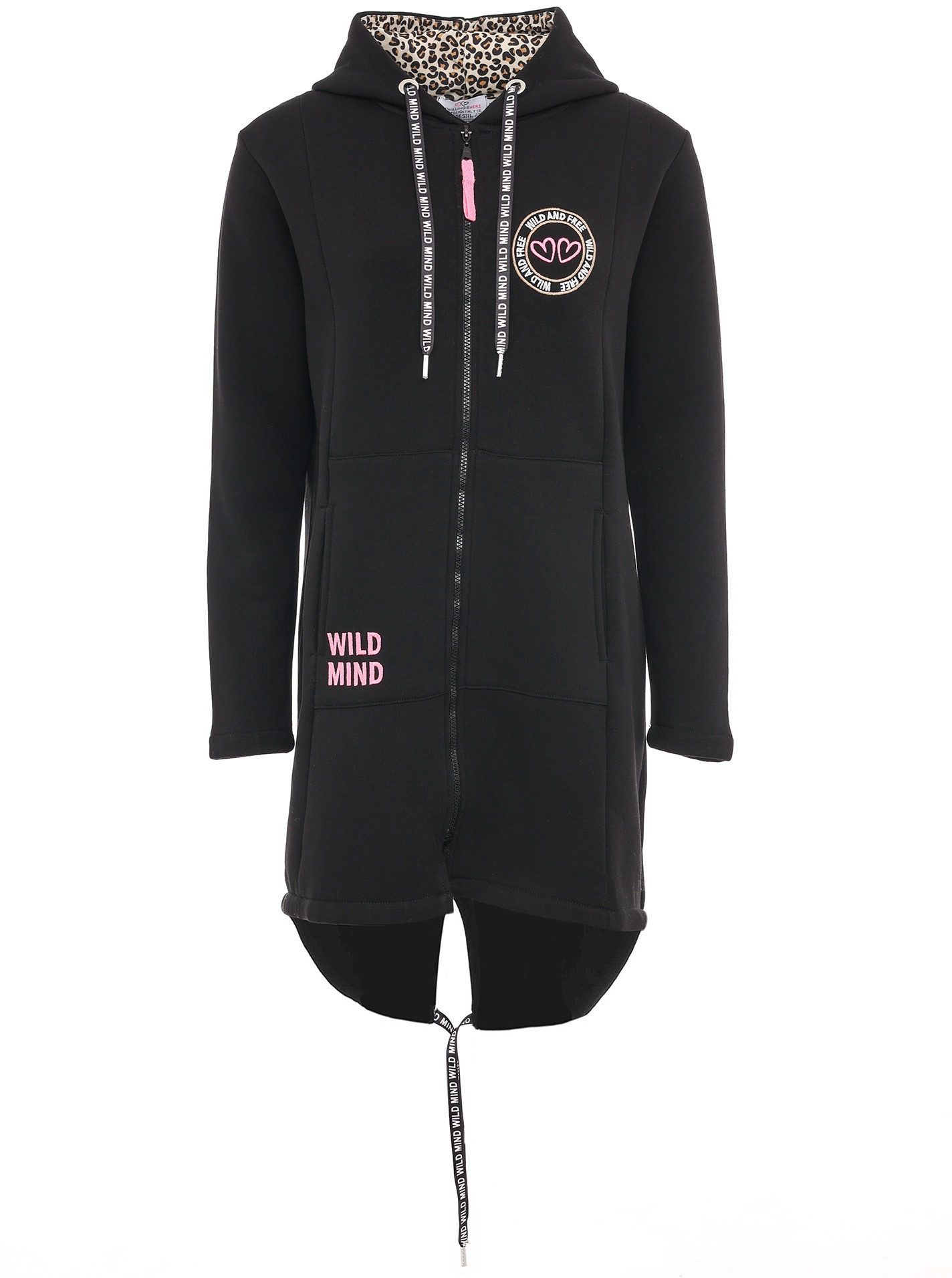 Zwillingsherz Kapuzensweatjacke Zwillingsherz Hoodiemantel "Wild Strong Fre günstig online kaufen