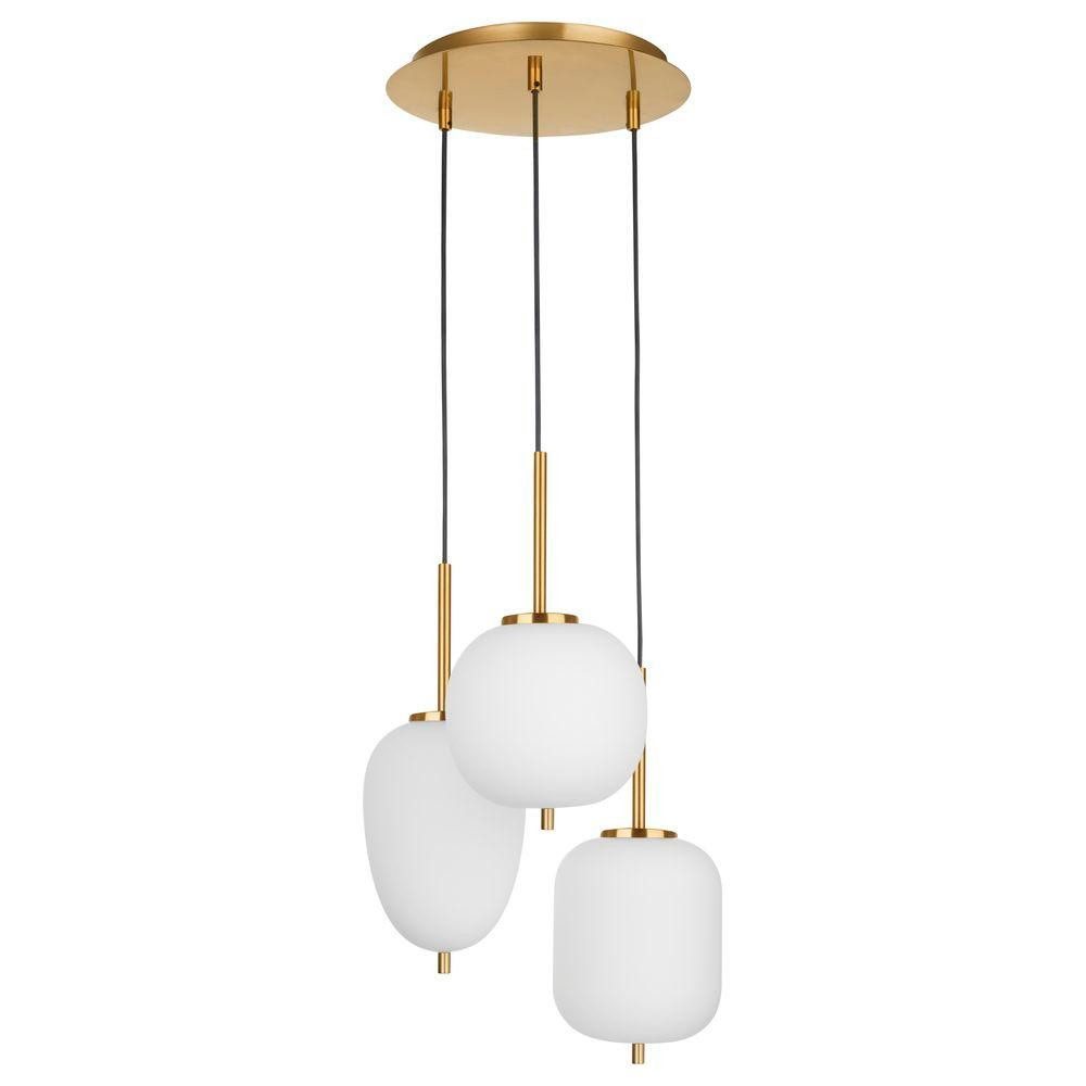 Nova Luce Pendelleuchte Pendelleuchte Lato in Weiß und Gold E14 3-flammig