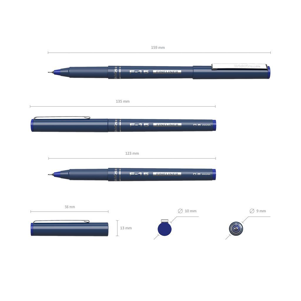 F-15 Krause 0,6mm Stück blau Erich Fineliner 12 Filzstift,