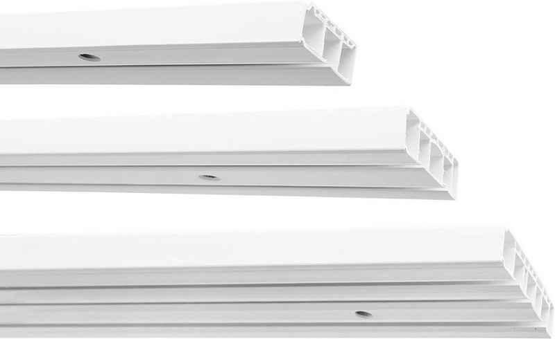 Gardinenstange Kunststoff Gardinenschiene, 1-/2-/3-läufig, weiß, Garduna, 1-läufig, gebohrt, Kunststoff