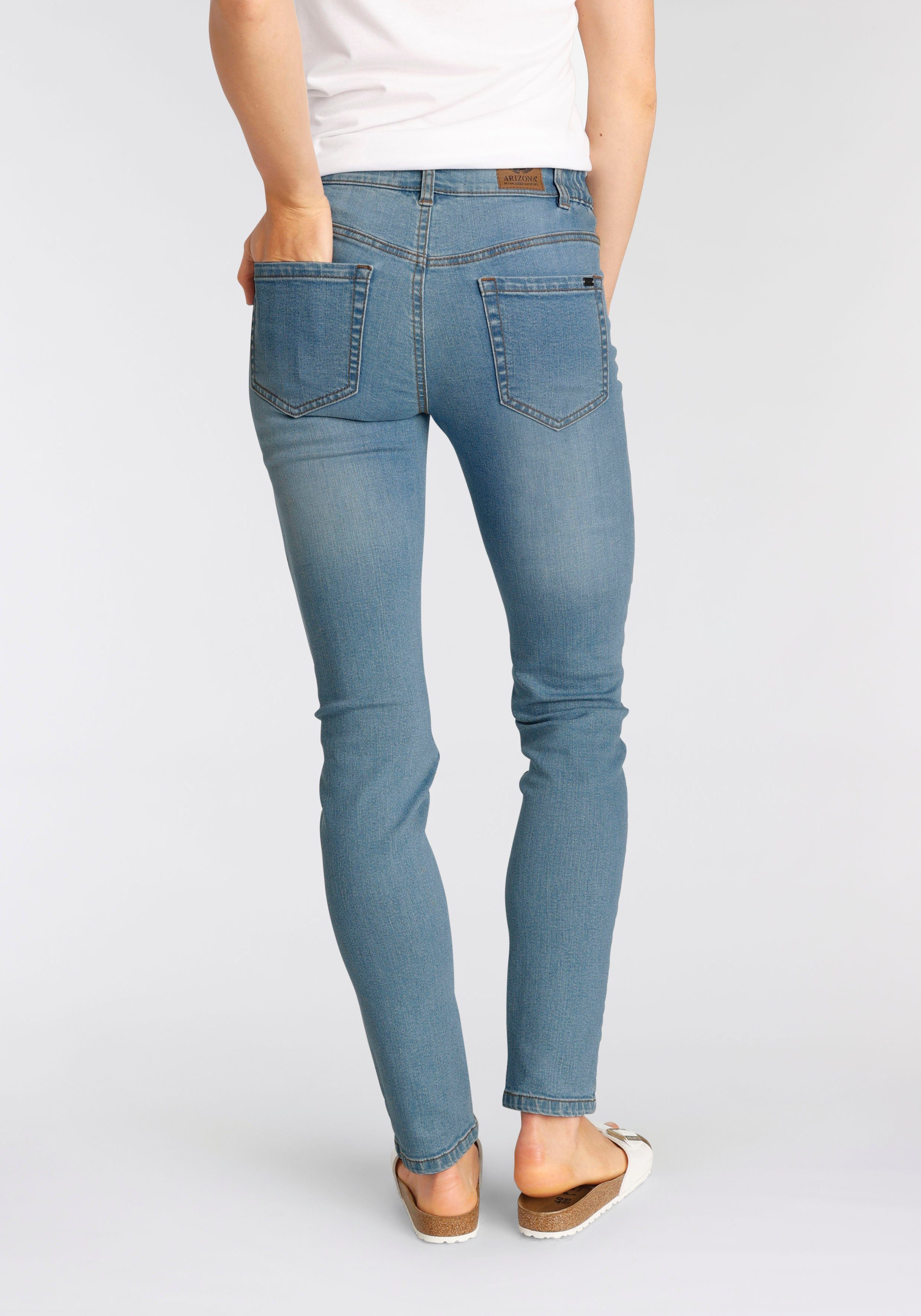 High Gummizugeinsatz Waist Bund mit seitlichem Slim-fit-Jeans Arizona bleached