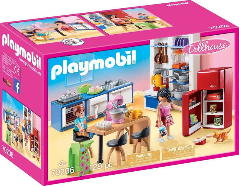 Playmobil® Konstruktions-Spielset Familienküche (70206), Dollhouse, (129 St), Made in Germany