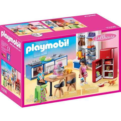Playmobil® Konstruktions-Spielset Familienküche (70206), Dollhouse, (129 St), Made in Germany