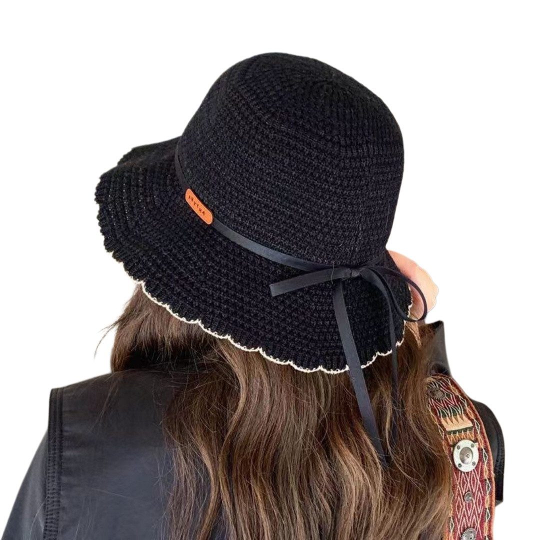 nsihing Sonnenhut Damen Fischerhut Bucket Hat mit Schleife Verstellbare Sonnenhut für Reisen, Stadtbummel und Strandtage