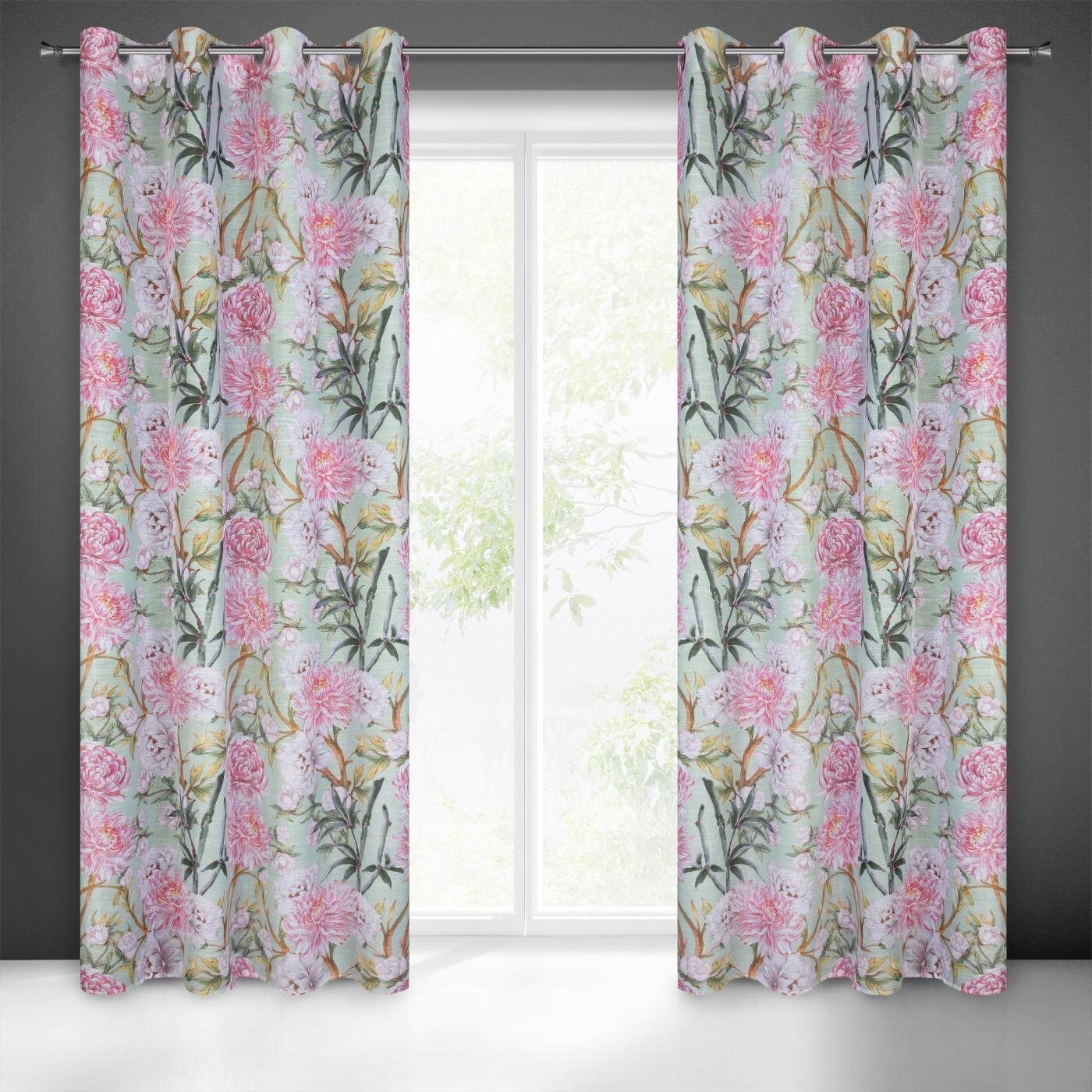 Eurofirany Gardine Landhaus Gardinen mit Blumenmuster günstig online kaufen