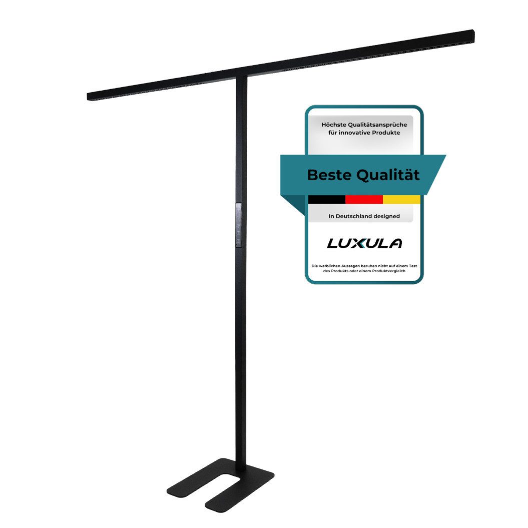 LUXULA LED Stehlampe Büroleuchte, LED fest integriert, Tageslichtweiß, doppelkopf, augenschonend, CRI98, UGR<16