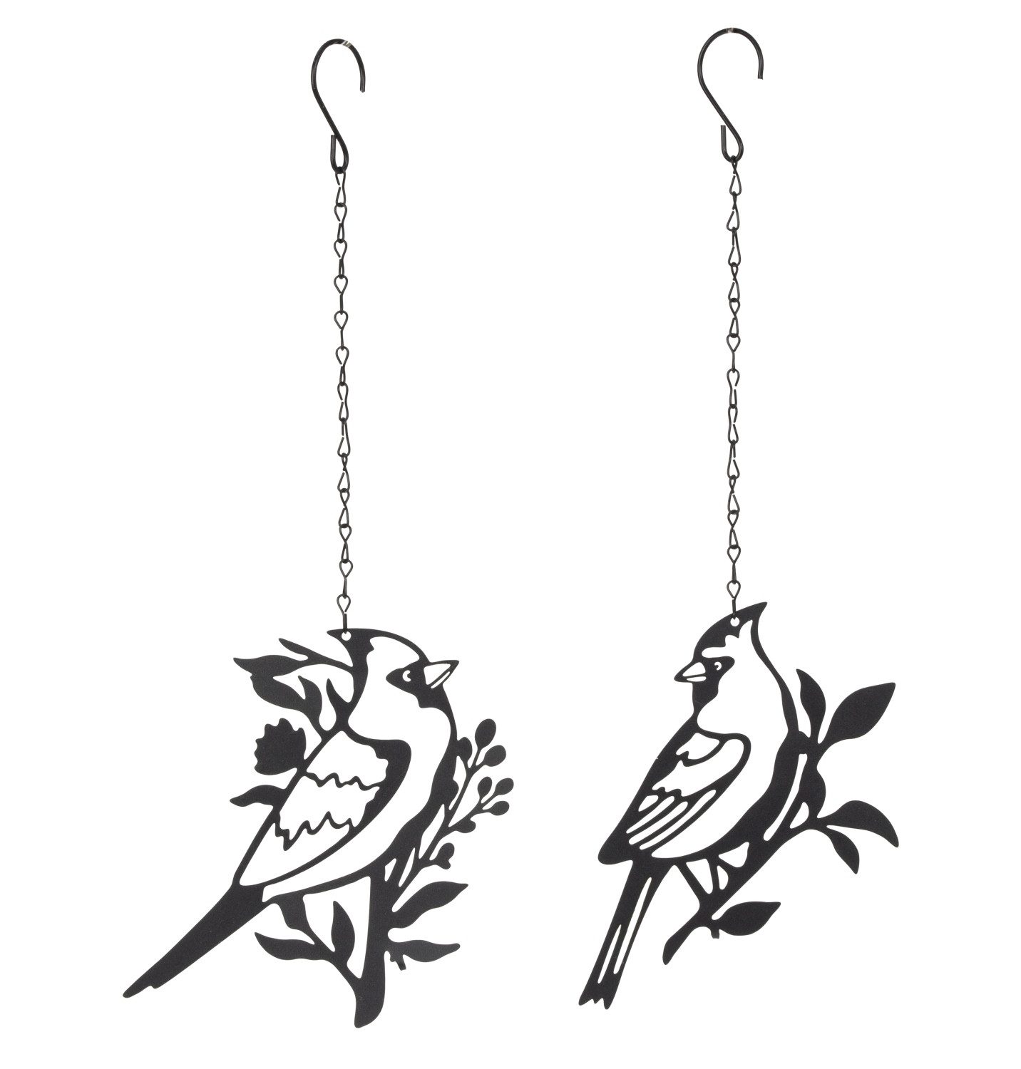 XiRRiX Dekohänger Hängedekoration Fensterbild Vogel 2er Set Metall schwarz (Vogeldekoration, Sommerdeko), Deko Wohnzimmer, Gartendeko, Fensterdeko