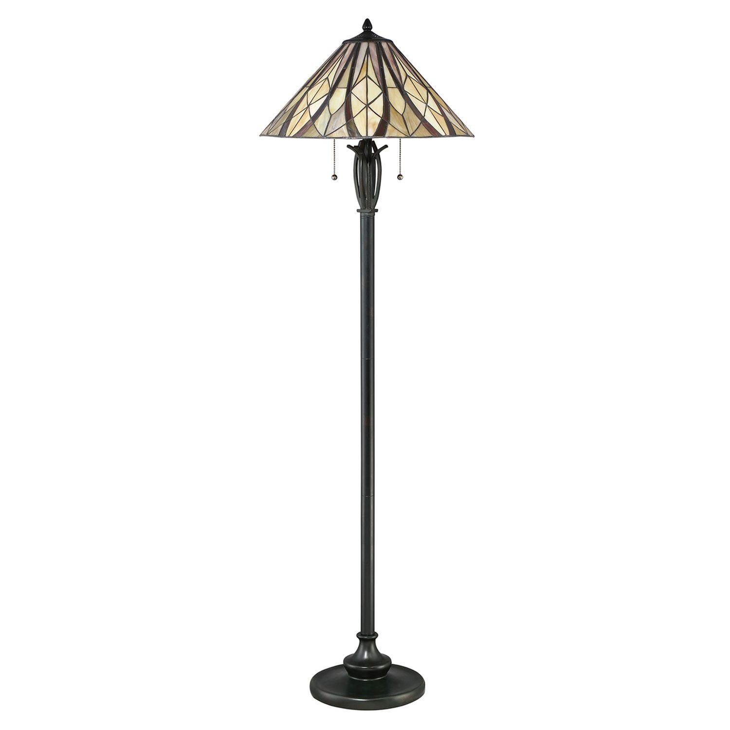 Stehlampe Standleuchte Leuchtmittel, ohne Wohnzimmer E27 Stil SANSA, Stehleuchte Tiffany Licht-Erlebnisse