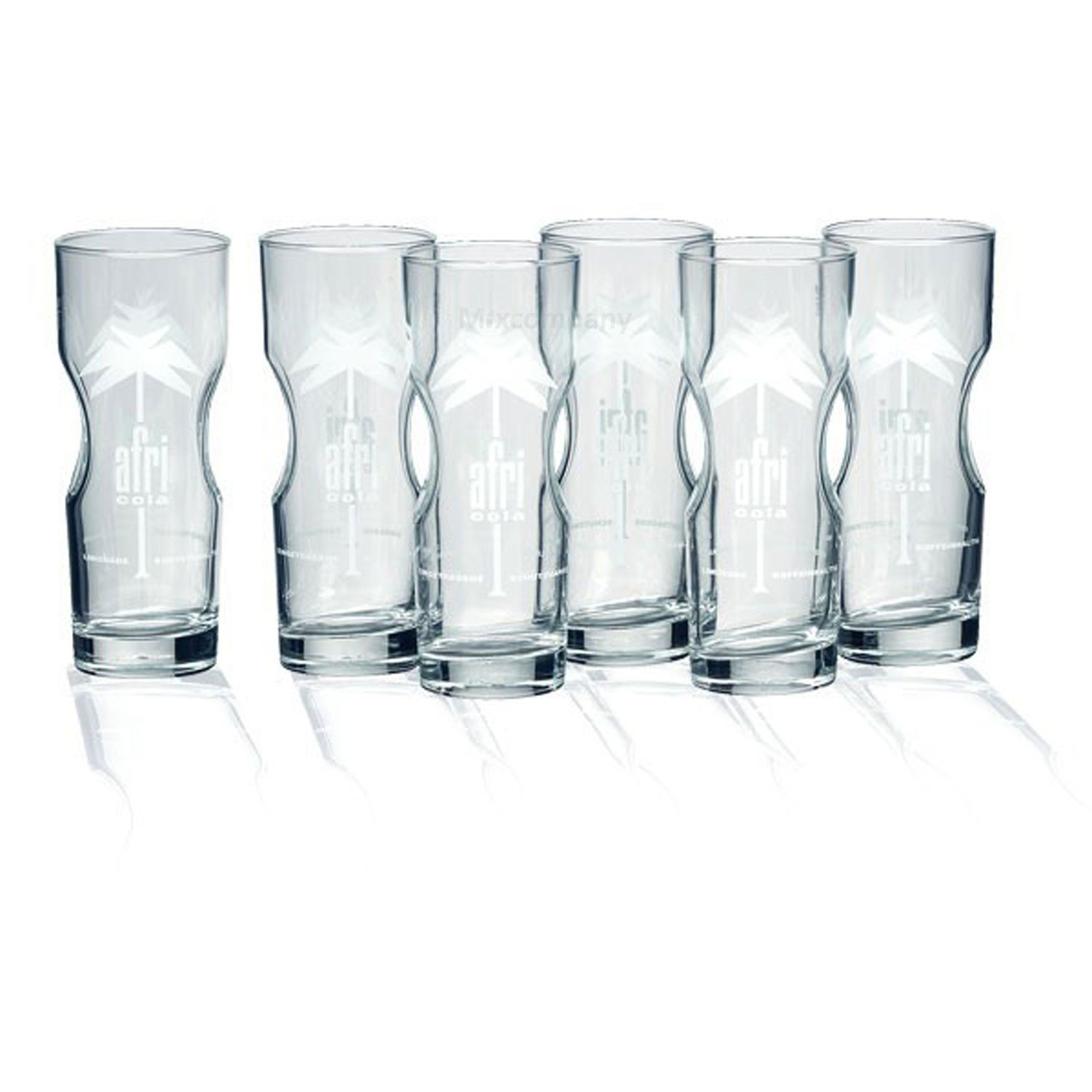 Longdrinkglas Afri-Cola Exclusive-Tumbler 0,4l Contour Glas Gläser Set - 6x Gläse