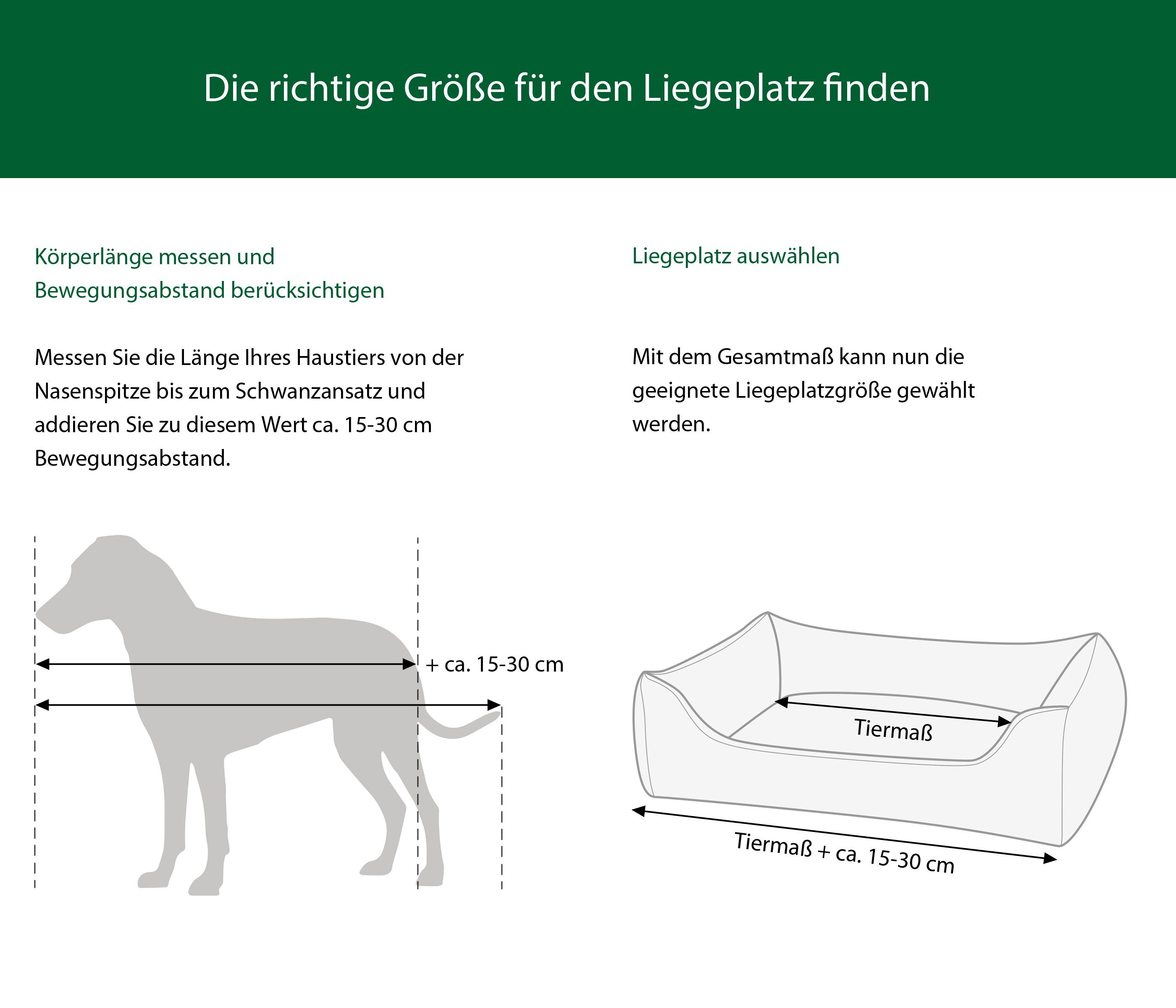 Dehner Tierbett Sammy, rechteckig, grau, Kuschelbett in verschied. Größen, hochwertiges Hundebett / Katzenbett, herausnehmbares Liegekissen