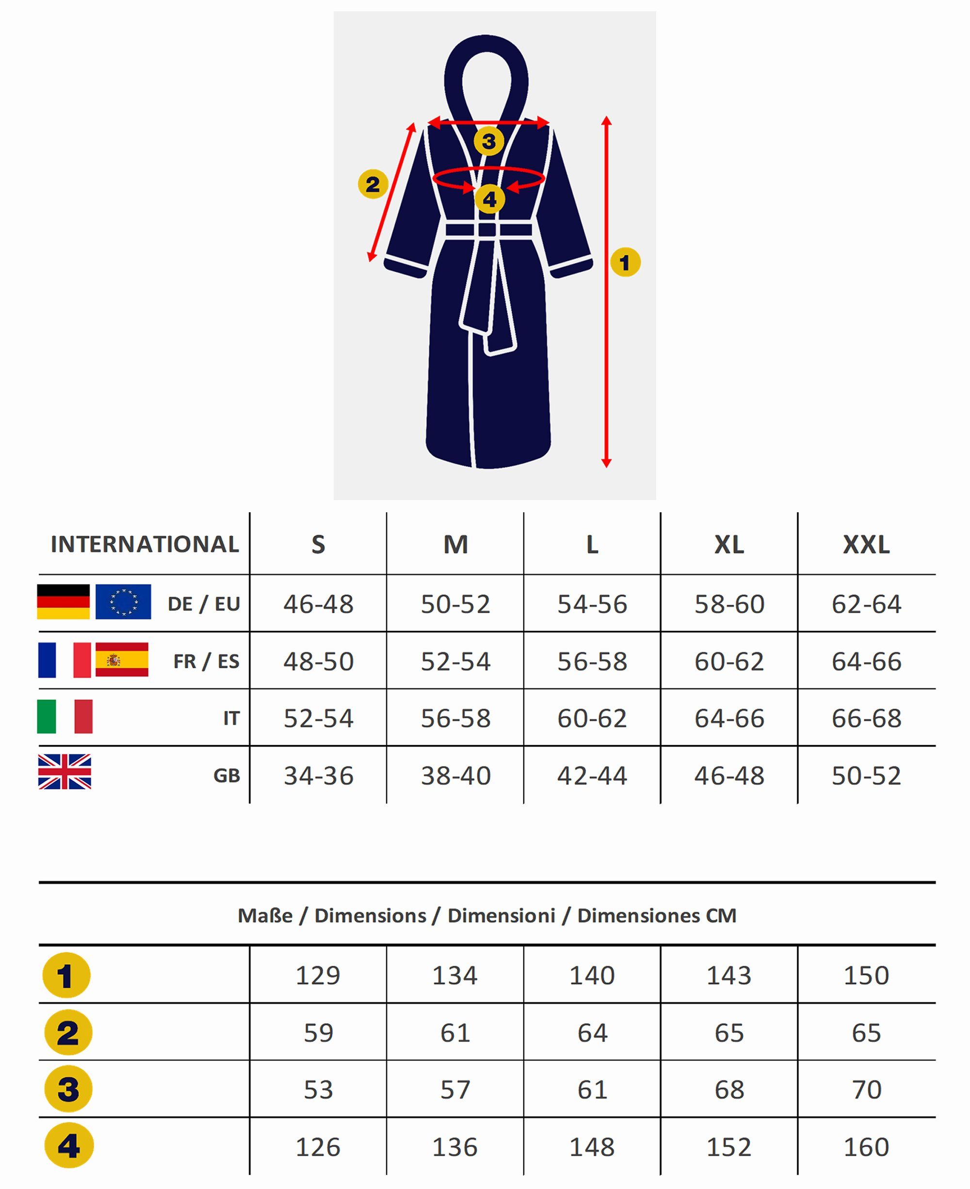Arus Herrenbademantel mit Kapuze, 100% Baumwolle, extra lang, für Spa & Zuhause, 100% Baumwolle, Kapuze, Gürtel, mit Kapuze, extra lang und weit, 100% Baumwolle