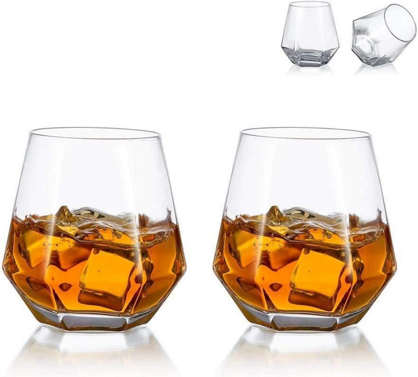 Whiskyglas Diamond Whisky Glasses 2er-Set 300 Ml Moderner Look Scotchglas Frauen