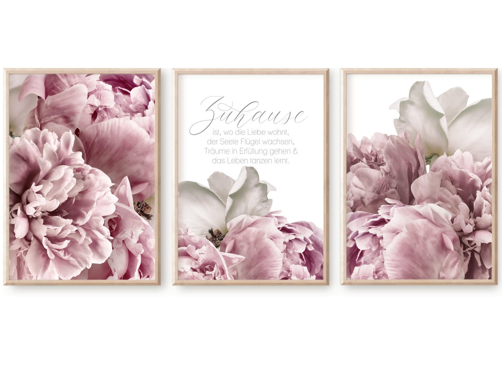 homestyle-accessoires Poster Bilderset Bilder Wandbilder ZUHAUSE IST WO DIE günstig online kaufen