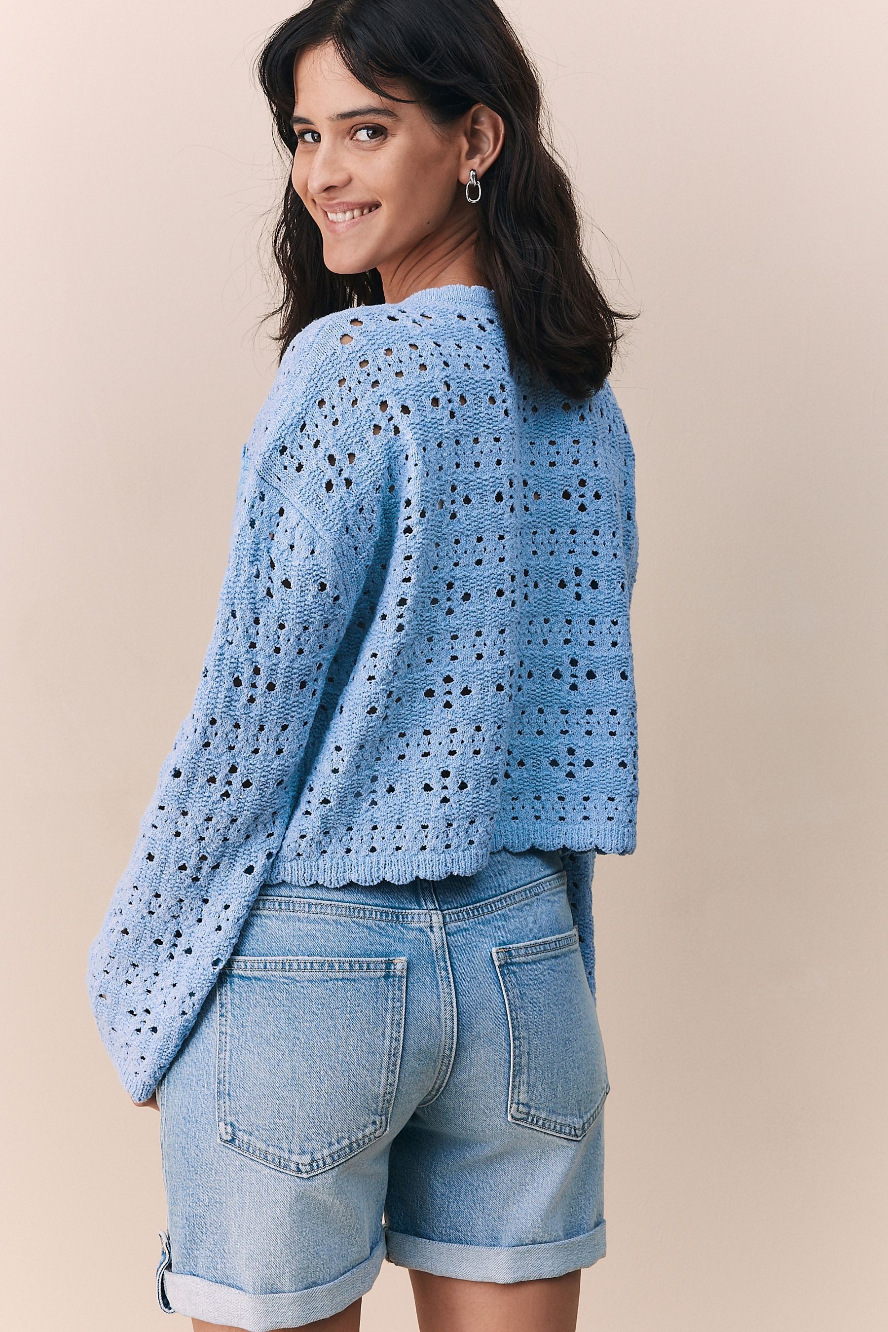 Next Strickjacke Geknöpfte Granny-Square-Strickjacke (1-tlg) günstig online kaufen