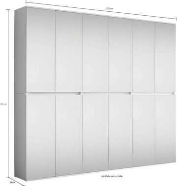 INOSIGN Garderoben-Set Malcesine, (3-St), Mehrzweckschrank-Set mit Spiegelfront aus 3 Schränken mit Breite 74 cm