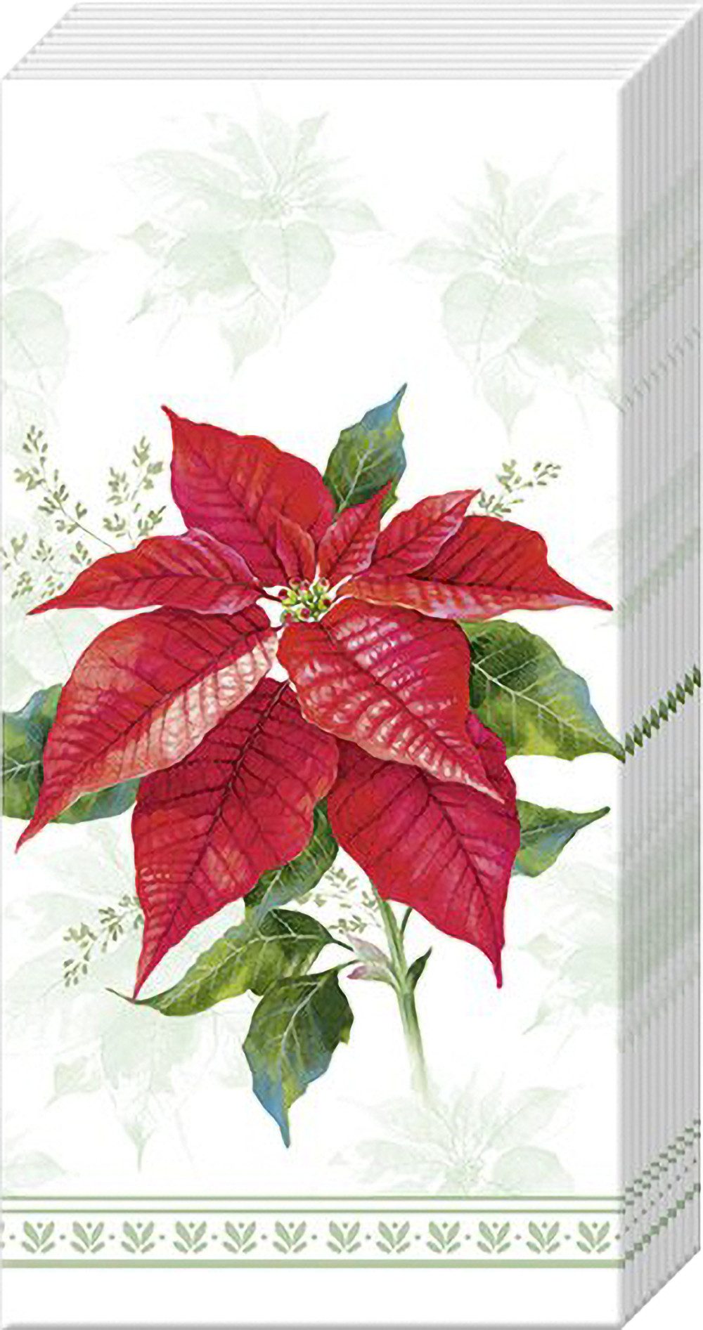 IHR Papiertaschentücher Classic Poinsettia, 21x21cm, 10 Stück