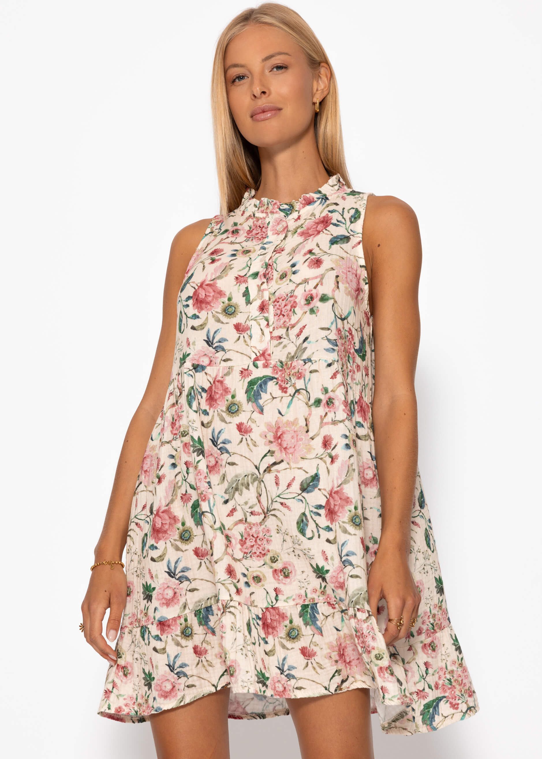 SASSYCLASSY Minikleid Ärmelloses Kleid mit Volants günstig online kaufen