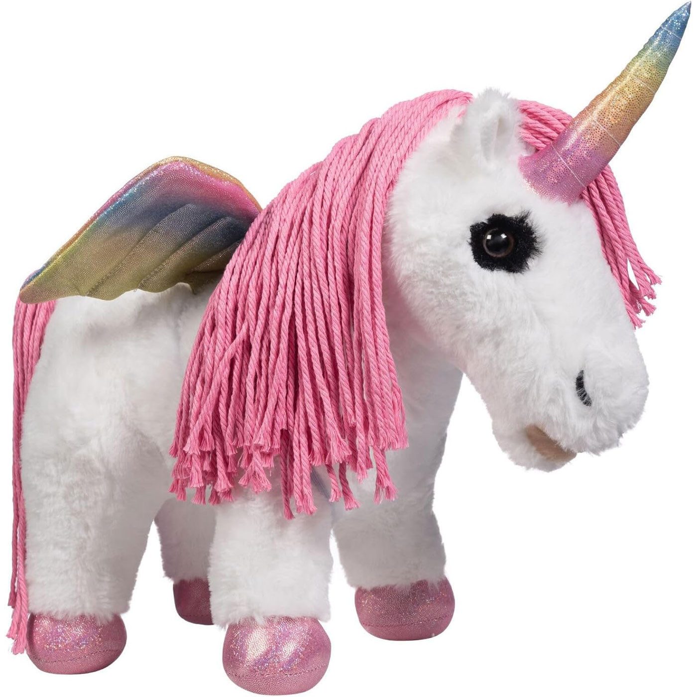 HKM Kuscheltier Cuddle Pony -Unicorn- mit schimmerndem Horn und Flügeln, Jedes Pony ist handgemacht und individuell hergestellt