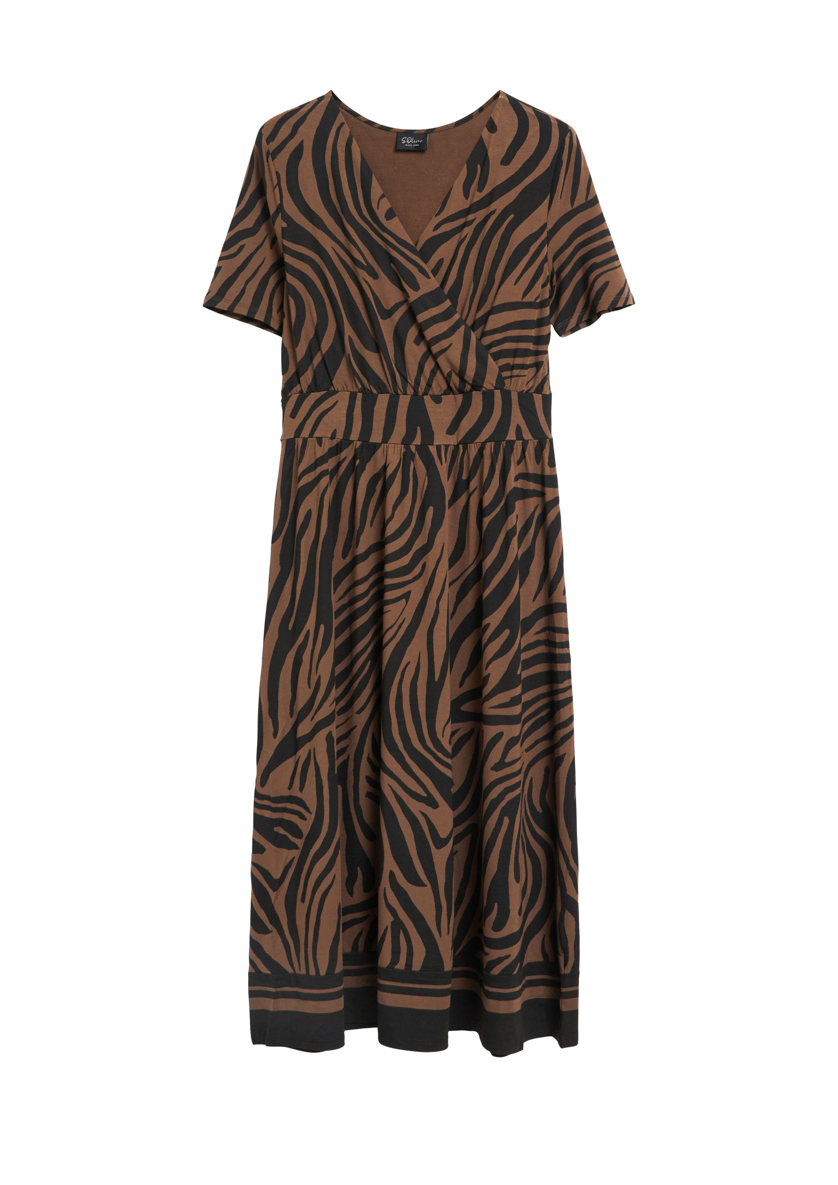s.Oliver BLACK LABEL Blusenkleid Sommerkleid mit Animal-Print – Bild 5 von 5