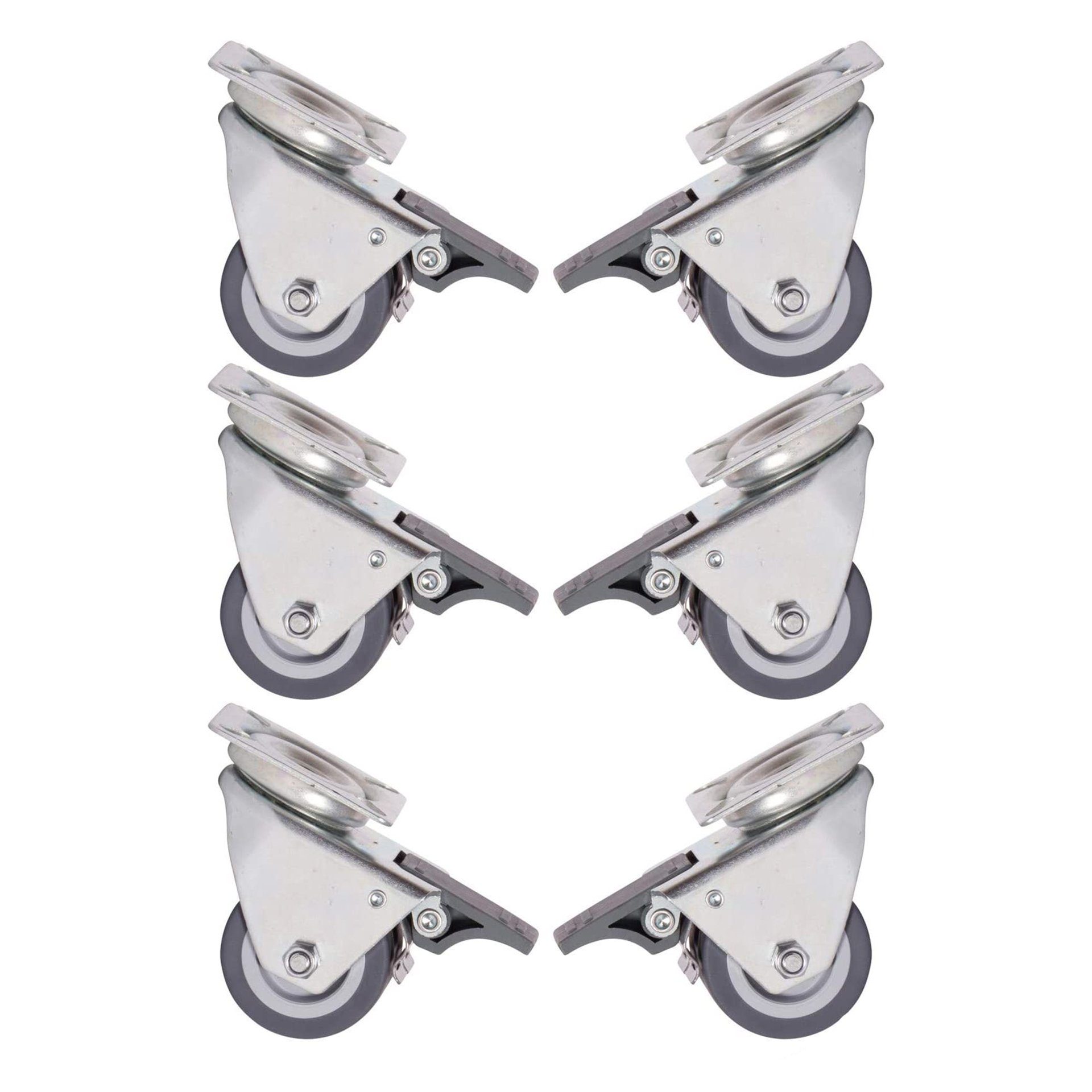 WebaVita Möbelrolle 6 Stück 360 Grad lenkbar Fußbremse