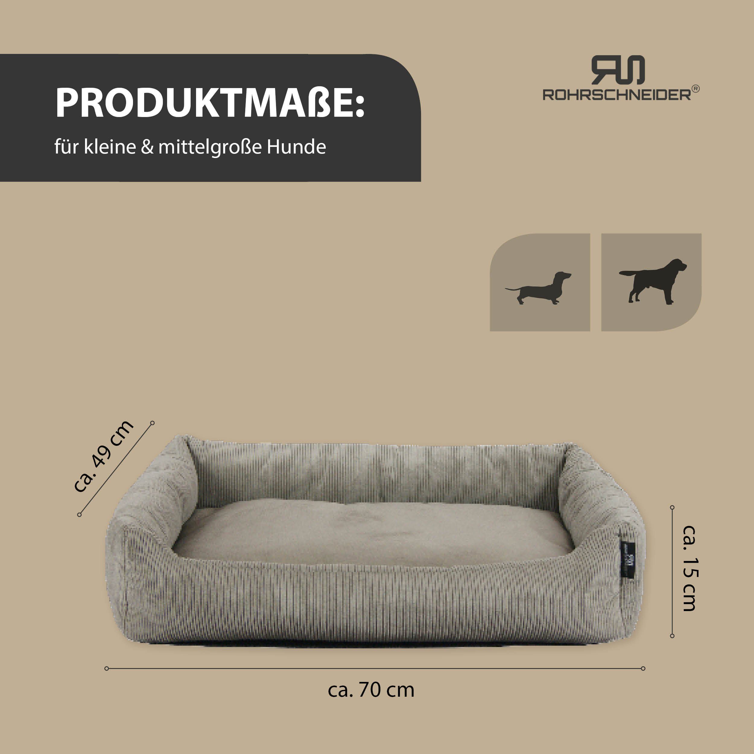 Rohrschneider Tierbett Hundebett Hundekorb Cordstoff, inkl. Gassibeutel