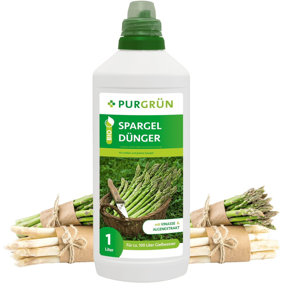 Gemüsedünger Purgrün Bio Spargel Dünger, NPK 4+1+7, Algenextrakt, 1 Liter