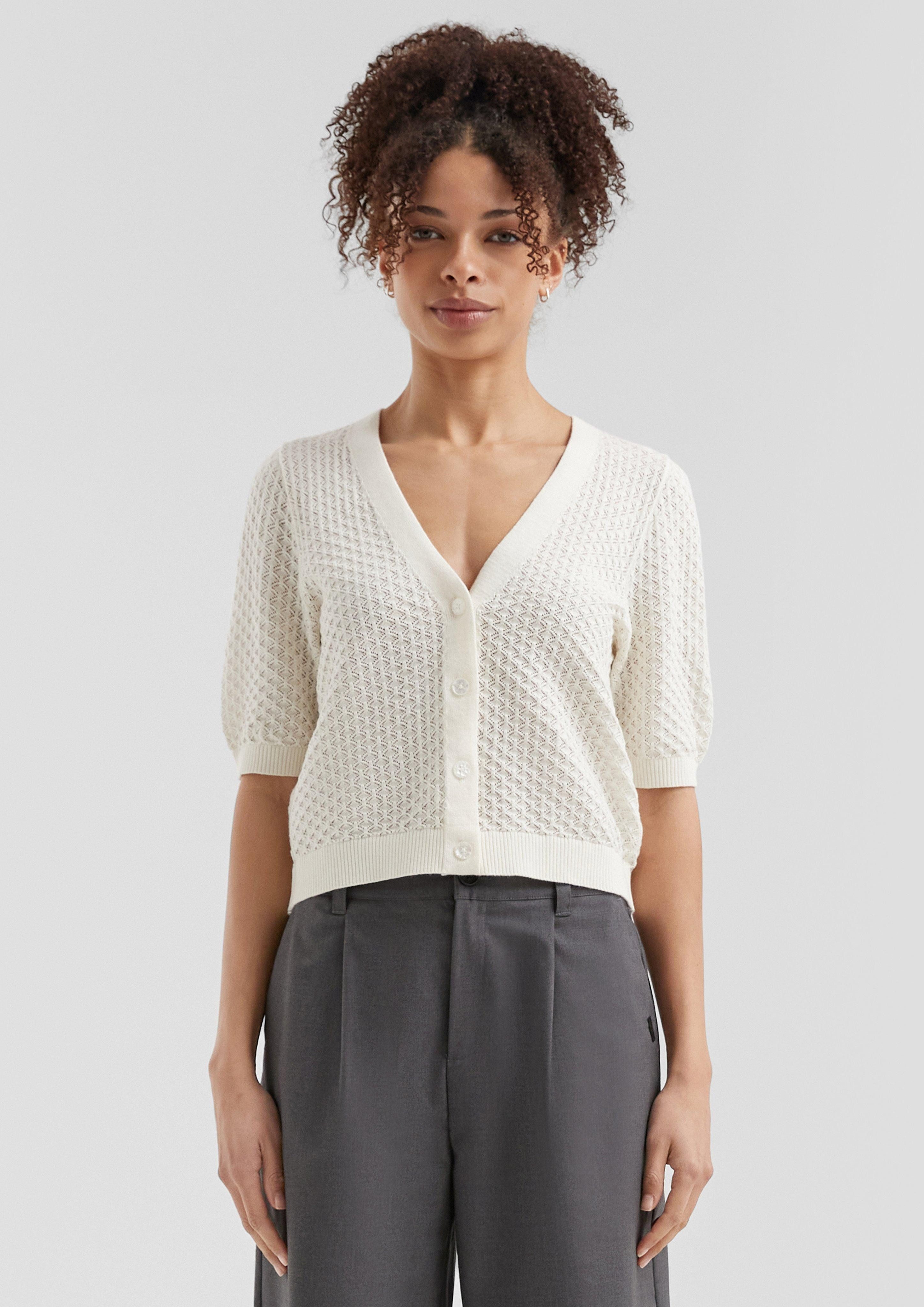 QS Funktionsjacke Strickjacke mit Ajourmuster günstig online kaufen