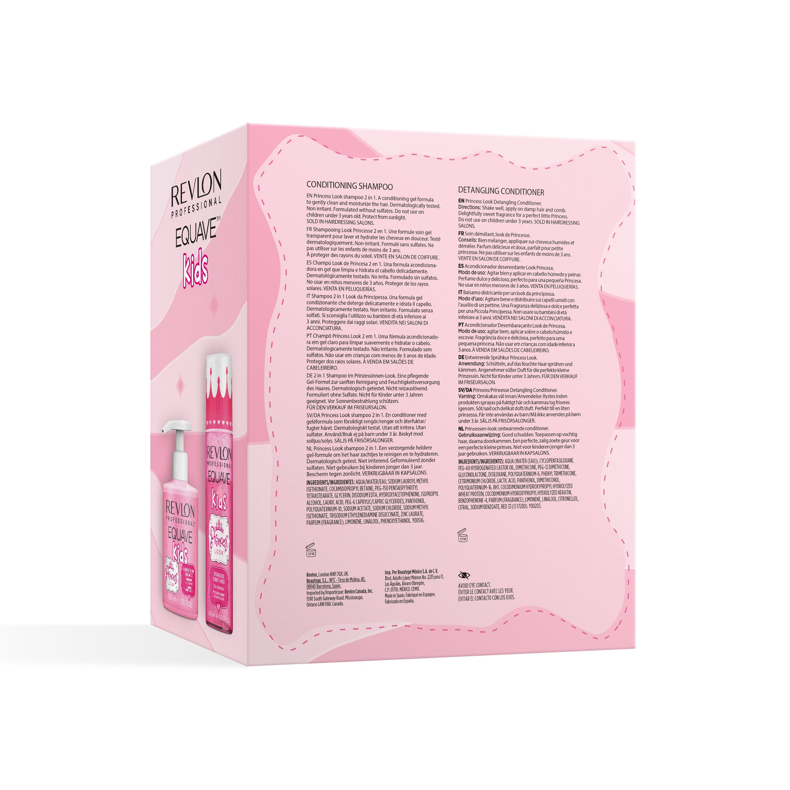 REVLON PROFESSIONAL Haarpflege-Set EQUAVE KIDS PACK PRINCESS LOOK SHAMPOO+CONDITIONER, Spar-Set, 2-tlg., Limited Edition