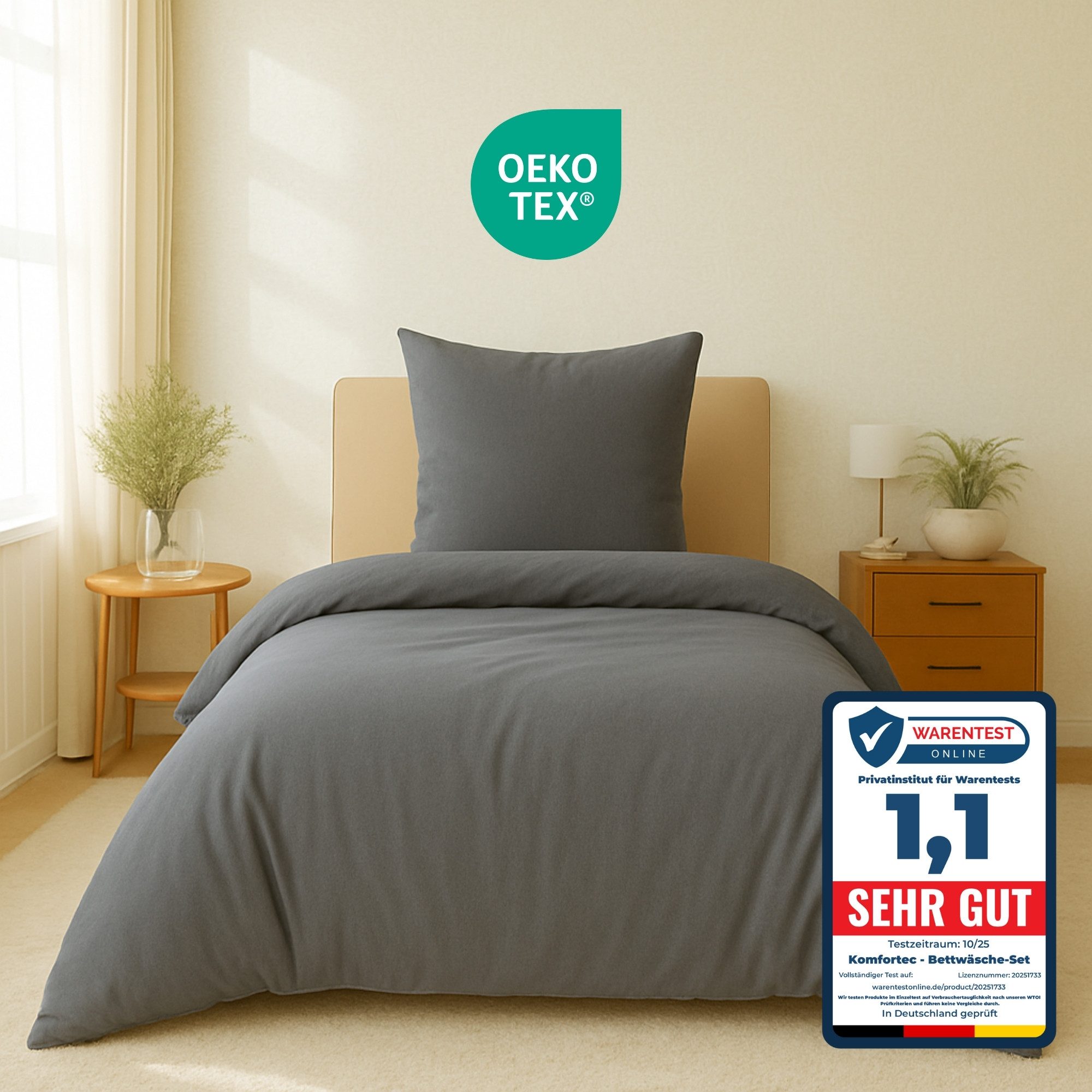 Komfortec Bettwäsche Premium, 135 x 200 bis 220 x 240 cm, 6 verschiedene Gr günstig online kaufen