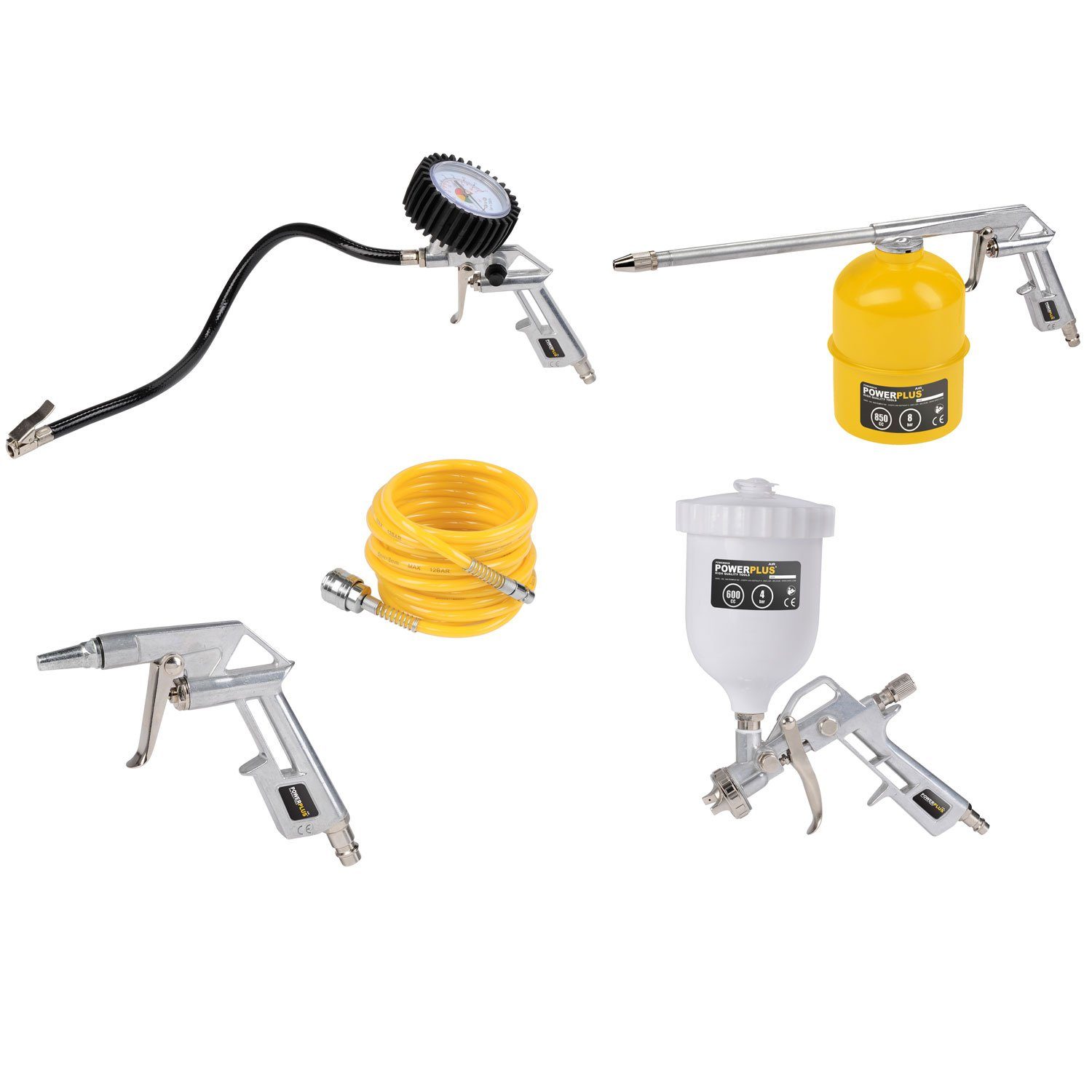 POWERplus Druckluftgeräte-Set Zubehörset für Druckluftkompressoren