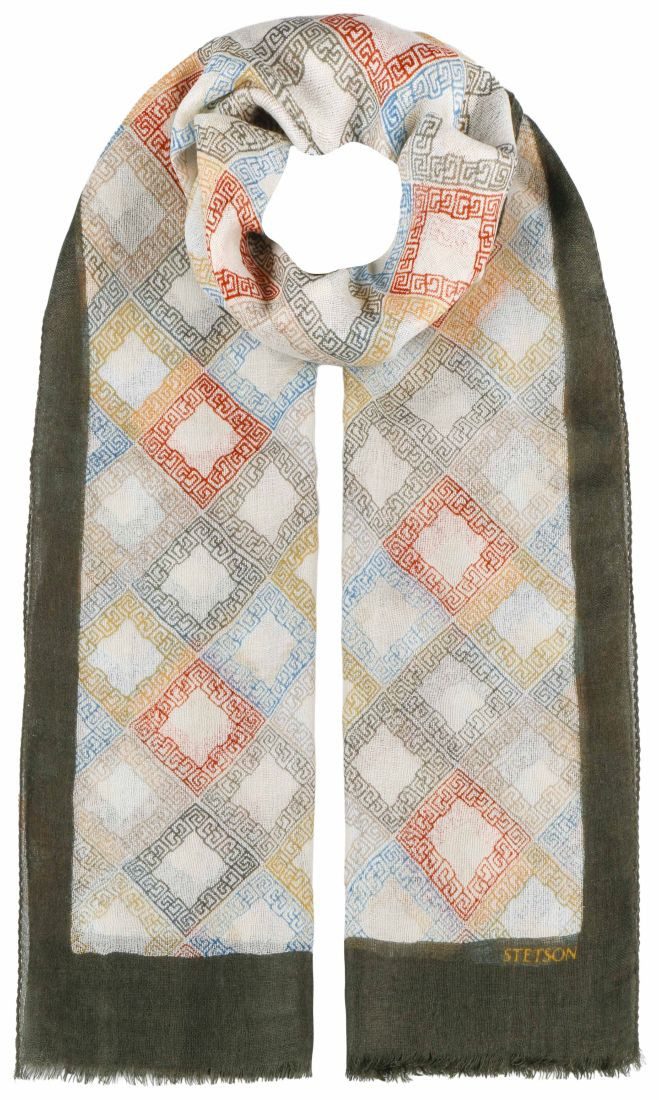Stetson Wollschal, Leichter Sommer-Schal mit Rhombus Muster