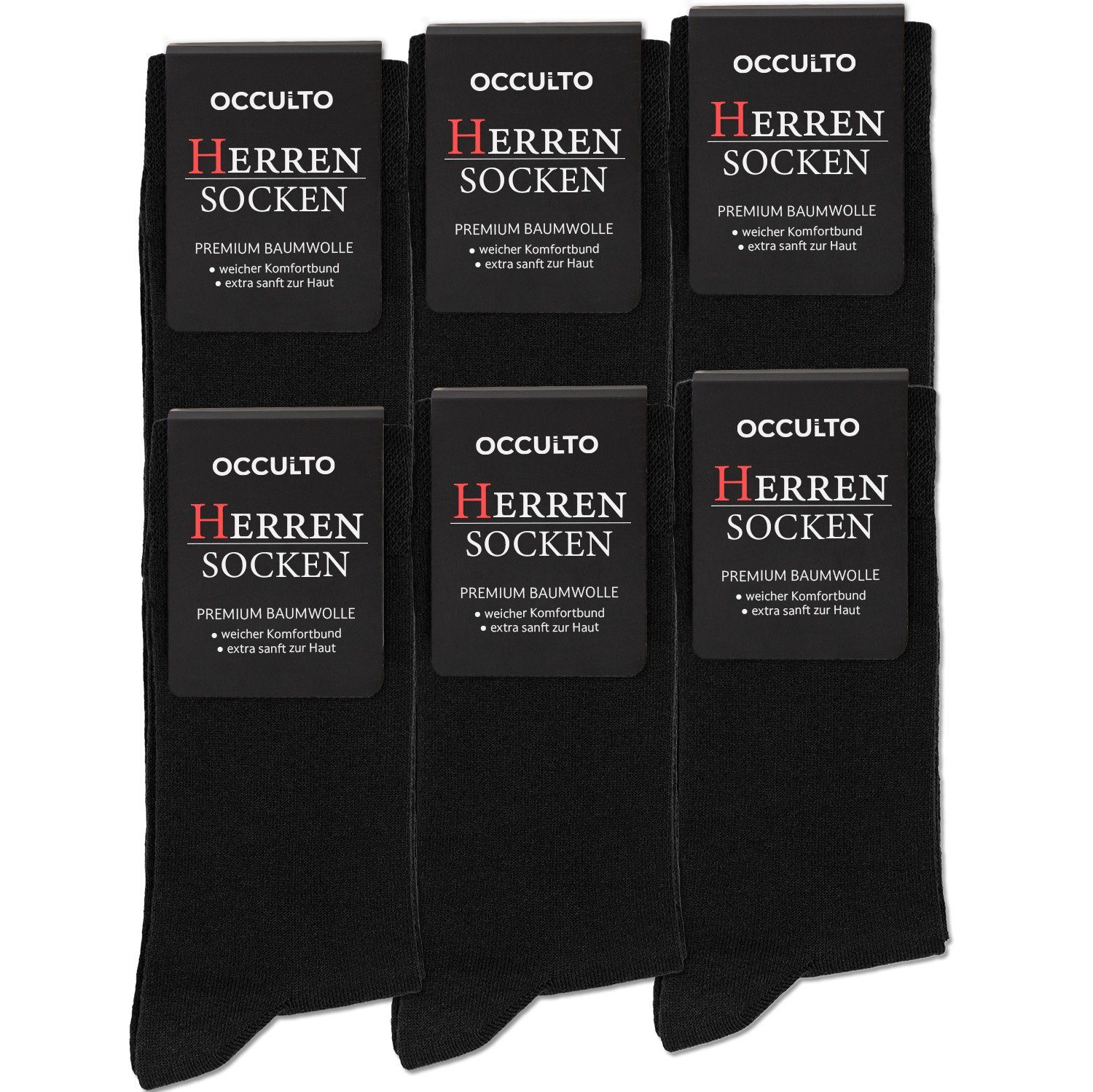 OCCULTO Businesssocken Occulto Herren Socken 6er Pack (Modell: Jordan) (6-Paar) Blk