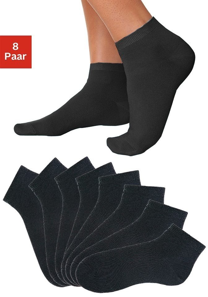 Go in Kurzsocken Damen Herren Basic Sneakersocken Großpackung (Packung, 8-Paar, Gr. 35-38 bis 43-46) uni in Basic Farben