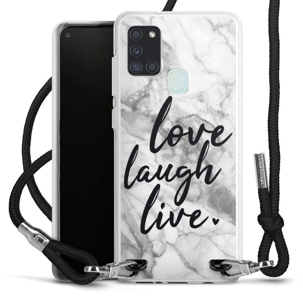 DeinDesign Handyhülle »Marmor Sprüche Liebe Love, Laugh, Live Marmor«, Samsung  Galaxy A21s Handykette Hülle mit Band Case zum Umhängen online kaufen | OTTO