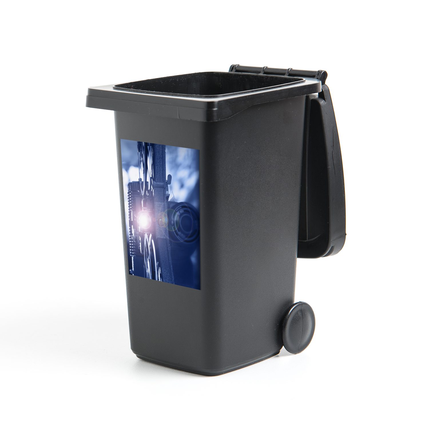 MuchoWow Wandsticker Jahrgang - Projektor - Film (1 St), Mülleimer-aufkleber, Mülltonne, Sticker, Container, Abfalbehälter | Wandtattoos