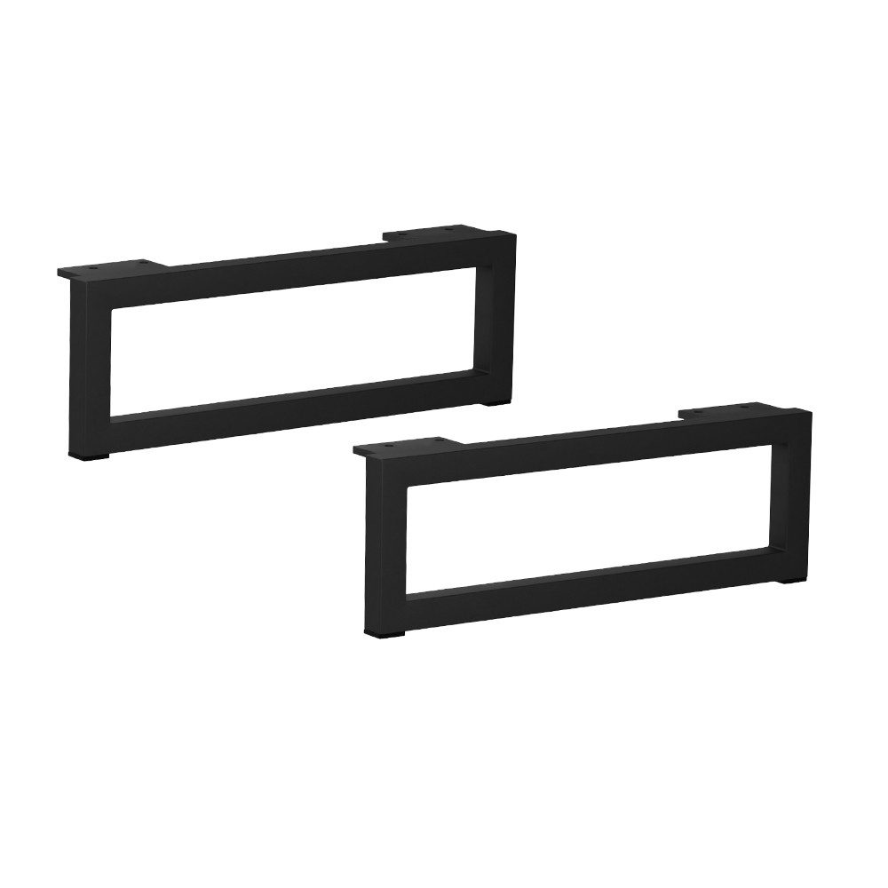 Prima-Online Möbelfuß Rechteckiges Metall-Möbelbein 35/50cm Schwarz Matt Möbelfuß Schrankfuß, (2-St)
