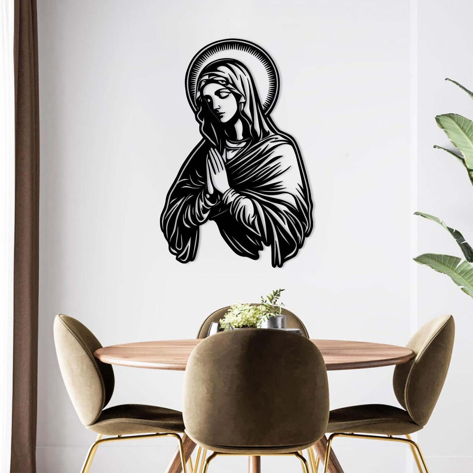 Jumpeak Wanddekoobjekt Jungfrau Maria Metall Kunst Wanddekoration, christli günstig online kaufen