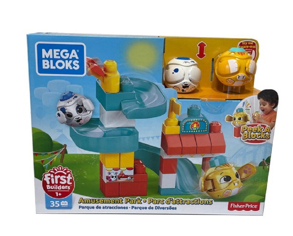 Fisher-Price® Spielbauklötze MegaBloks Guck-Guck Vergnügungspark, (1 St), aus 100 % Recyclingkunststoff