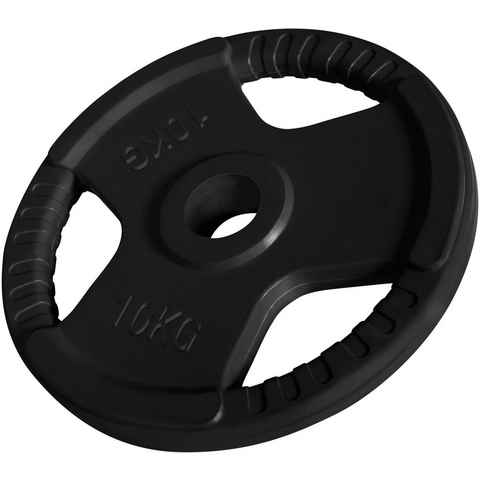 GORILLA SPORTS Hantelscheiben Hantelscheibe 50/51 mm Gummi Gripper 10 kg, 10 kg