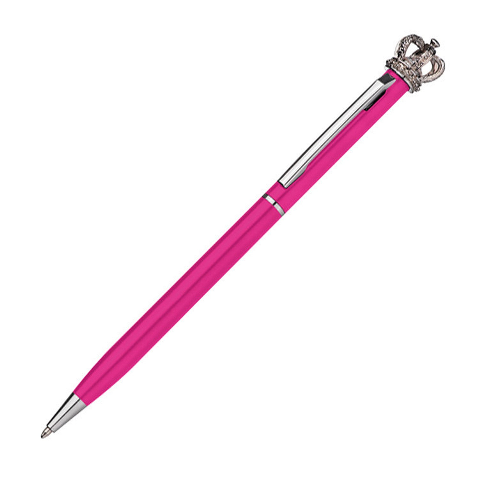 Macma Kugelschreiber Drehkugelschreiber aus Metall / mit Krone / Kugelschreiberfarbe: pink
