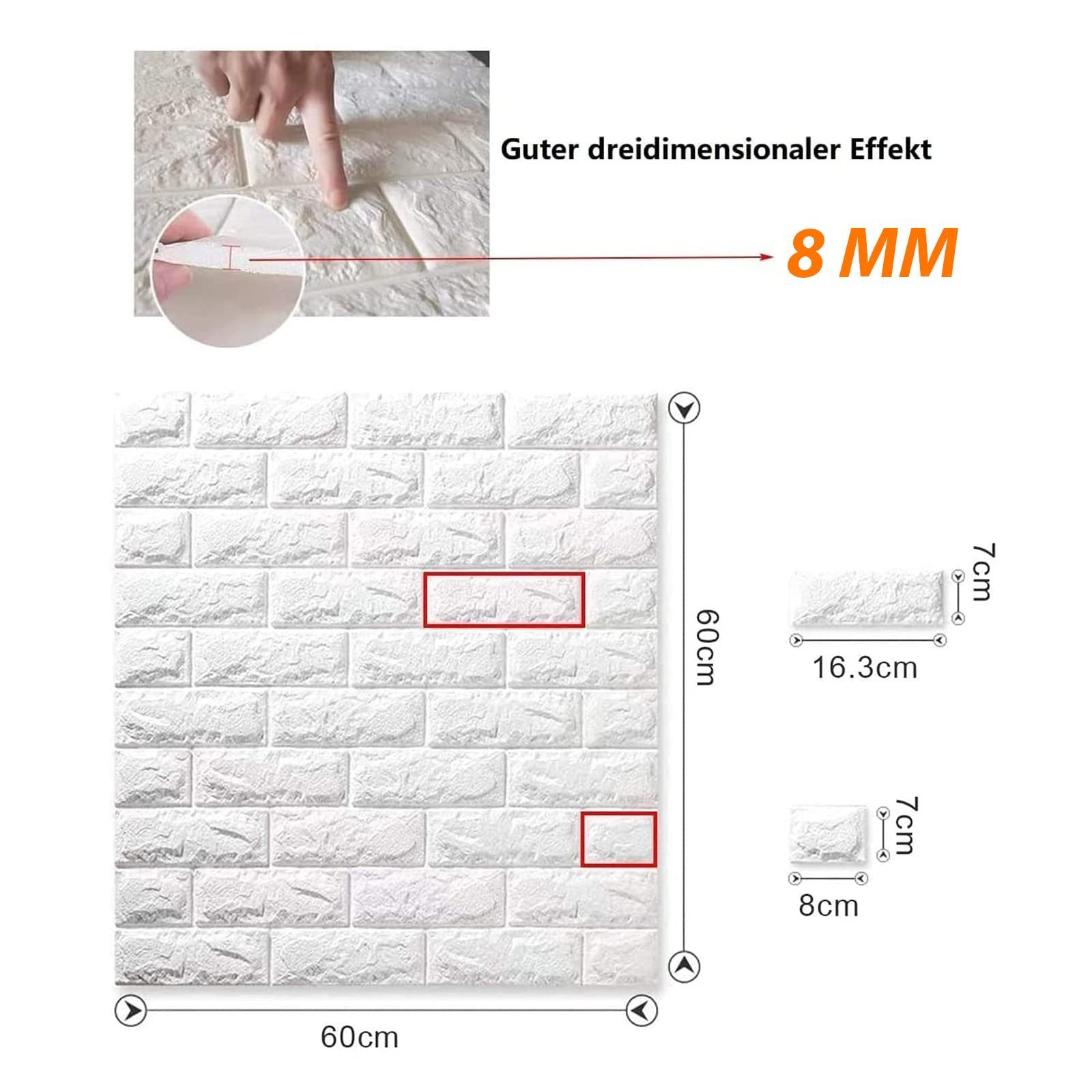 Youyijia Wandsticker 3D Wandpaneele Selbstklebend Steintapete Wandaufkleber (1 St)
