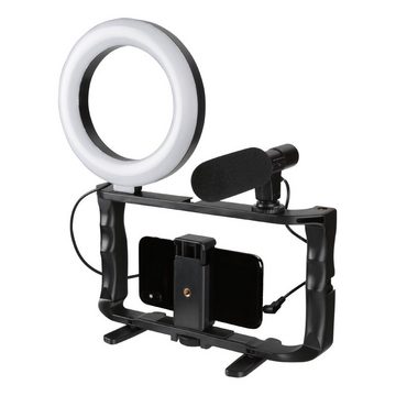 GadgetMonster Vlogging Kit Video Studio 6-Zoll LED-Stativ inkl. Halterung Handy-Halterung, (inkl. 5 Jahre Herstellergarantie)