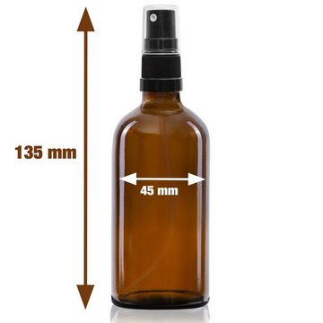 Oputec Sprühflasche 10 x 100ml Sprühflasche, Braunglas, schwarzer Zerstäuber, (Spar-Set)