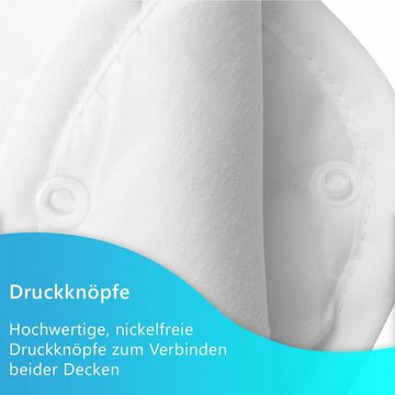 4-Jahreszeitenbett + Kopfkissen, 4 Jahreszeiten Bettenset DreamScience AllYear Bettdecke Kopfkissen, NYVI, Füllung: Polyester, Bezug: Polyester Mikrofaser, Bettdecke 155x220 Kopfkissen - Bettdecken Set mit Kopfkissen 4 teilig