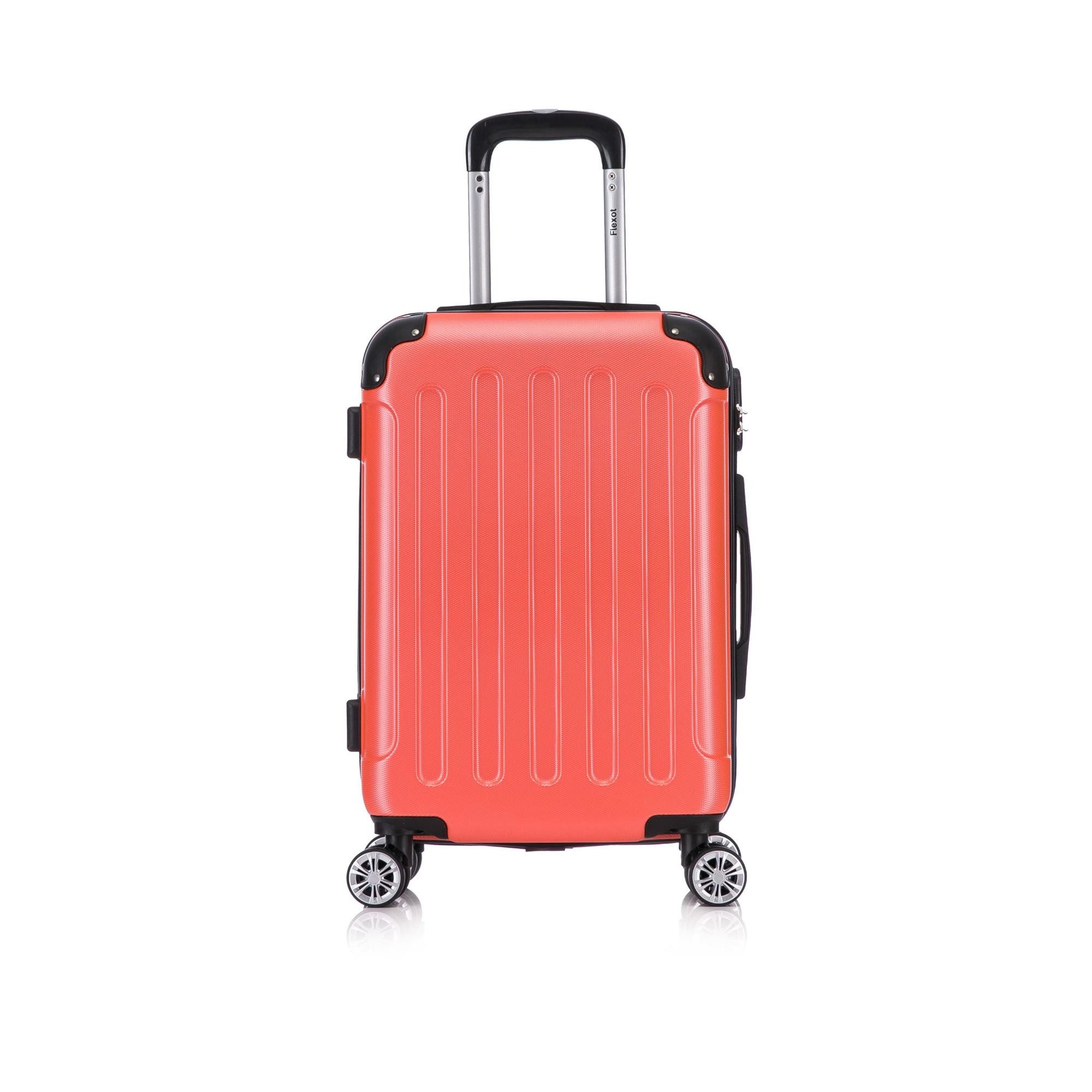 Flexot Hartschalen-Trolley F-2045 Kofferset, 360° Rollen, robuster Reisekoffer, Bordcase, 4 Rollen, Robuster und moderner Koffer mit vier 360° Rollen und Zahlenschloss