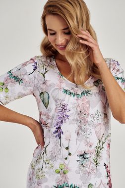 Mademoiselle Sommeil Nachthemd mit Blumenmuster und Seitenschlitzen